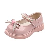 Toddler Sandals Size 10 Girls Sandals Children Shoes Pearl Bow Tie Hook Loop Princess Shoes Girls Slide Sandals Size 2