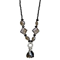 Lova Jewelry “Grey Charm” Hand-Blown Venetian Murano Glass Necklace