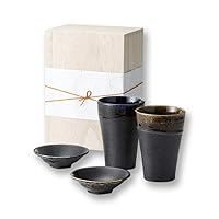 Nippon Pottery NA-3003A Dinner Cup, Black, 11.8 fl oz (350 ml), Pack of 4