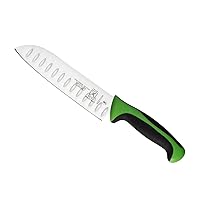 Mercer Culinary Millennia Colors 7-Inch Granton Edge Santoku Knife, Green