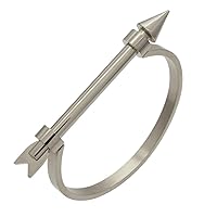 Globalwells Stainless Steel C shape arrow Bar Screw Cuff Bangle Bracelet