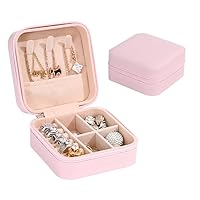 Travel Jewelry Case for Women Fashion, Initial Travel Jewelry Case | Personalized White Jewelry Case for Teen Girl (pink)