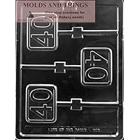 Number 40th Square Lolly Chocolate Candy Mold 40th Birthday chocolate candy mold With © Candy Making Instruction