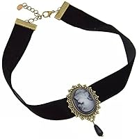 Lpitoy Vintage Gothic Choker Necklace Baroque Lady Cameo Pendant Choker Punk Necklaces Jewellery for Women Girls