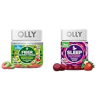 OLLY Fiber Gummy Rings 50ct & Sleep Gummy 60ct with Melatonin, L-Theanine, Chamomile, Lemon Balm