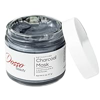 Charcoal Mask - (2oz) - Organic - Detoxifying - Cleansing Mask with 3 Clay Types - For All Skin Types - Reduces Pores - Eliminates Oil - Travel Friendly