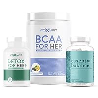 Detox for Her, BCAA for Her and Essential Balance to Promote Healthy Digestion, Healthy Skin & Hair and Boost Hydration