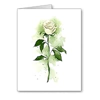 White Rose - Set of 10 Note Cards With Envelopes