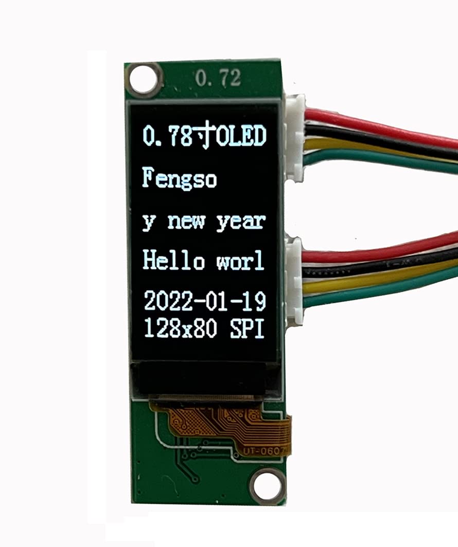 0.78 Inch OLED LCD Display Module Fsuoech 128x80 SPI Serial Port Driver SH1107 Software Ping-Pong Operation Scrolling Display for arduino microPython NodeMCU ESP8266 STM­