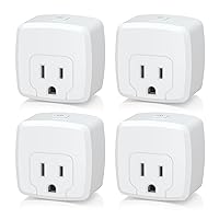 Smart Plug Mini 15A, WiFi Smart Outlet Works with Alexa, Google Home Assistant, Remote Control with Timer Function, No Hub Required, ETL Certified, 2.4G WiFi Only, 4-Pack