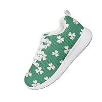 Children Casual Shoes Boys and Girls Lucky Clover Design Shoes Light Comfortable Mesh Fabric Breathable Casual Sports Shoes