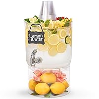 Buddeez Stand 2 Gallon Tritan Clear Large Plastic Parties Top Lid For Cups & Fruit, Drink Dispenser With Spigot
