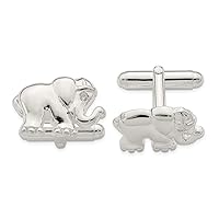 19.3mm 925 Sterling Silver CZ Cubic Zirconia Simulated Diamond Elephant Cuff Links Jewelry Gifts for Men