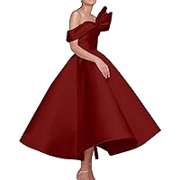 A-Line Prom Dresses Elegant Dress Valentine's Day Wedding Guest Ankle Length Off Shoulder Satin with Sleek 2024