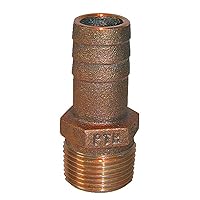 3/4 NPT x 3/4 ID Bronze Pipe to Hose Straight Fitting