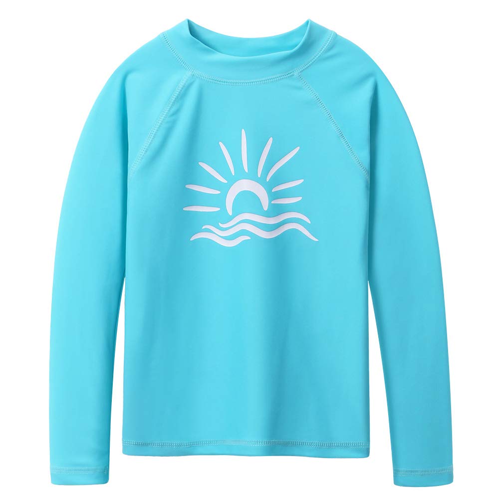 TFJH E Girls & Boys Long Sleeve Rashgurad Swimsuit UPF 50+ Kids Swimwear Sunsuits