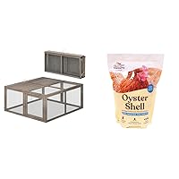 MoNiBloom Foldable Chicken Coop Rabbit Hutch with Manna Pro Crushed Oyster Shell Calcium Supplement for Laying Chickens 5 lbs