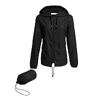 Hount Women's Lightweight Hooded Raincoat Waterproof Packable Active Outdoor Rain Jacket (S-3XL)