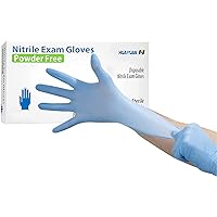 Style Setter Powder-Free Nitrile Disposable Exam Gloves, Industrial Medical Examination,Latex Free Rubber,Non-Sterile,Food Safe,Textured Fingertips,Ultra-Strong,Pack of 10(1000 PCS),Blue - Size Large