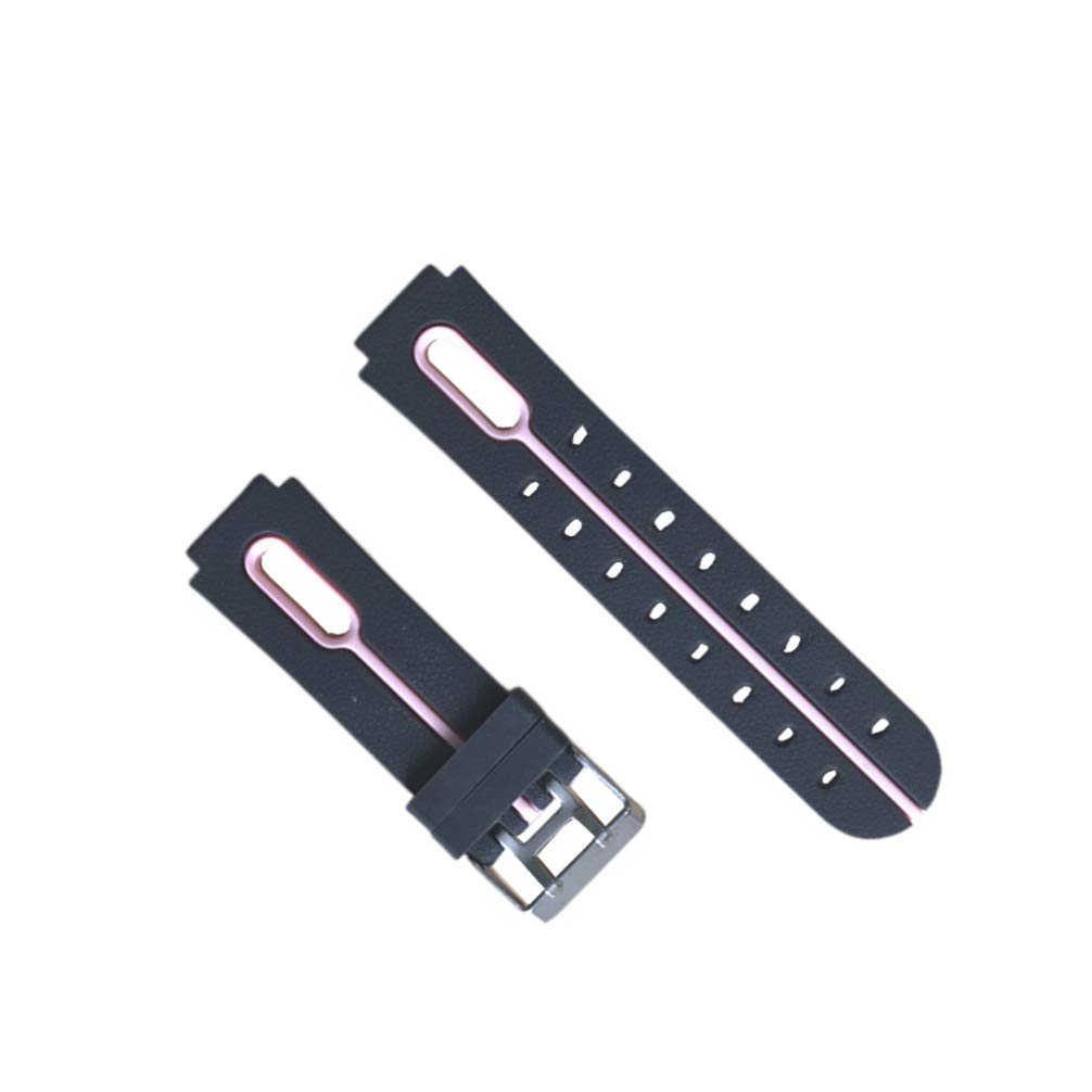 NICERIO Kids Watch Strap - Silicone Strap Waterproof Strap Boys and Girls Universal Strap for Four Generations of Childrens Phone Watches(Black and Pink)