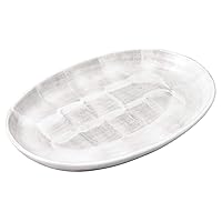 Milky White Shino Oval No. 7 Plate, 8.9 x 6.0 x 0.8 inches (22.5 x 15.3 x 2 cm), 12.5 oz (370 g), Oval Plate, Restaurant, Japanese Cuisine, Ryokan, Restaurant, Hotel, Commercial Use