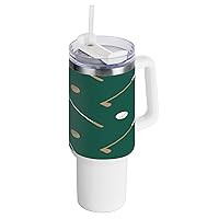 Funny Green 40 oz Tumbler with Straw Leak Resistant Flip Metal Water Bottle Wide Mouth Tea Mug With Lid for Man & Woman Gift