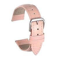 uxcell Leather Watch Band Embossed Alligator Pattern Cowhide Watch Strap 6 Colors Multi-sizes Replacement with Spring Bars for Men and Women