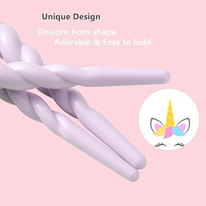 AMMIY Makeup Brushes 10pcs Unicorn Makeup Brushes Set With Colorful Bristles Unicorn Horn Shaped Handles Fantasy Makeup Brush Foundation Eyeshadow Brush Kit With a Cute Iridescent Carrying Case