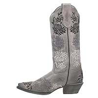 Laredo Womens Sylvan Floral Embroidery Snip Toe Casual Boots Mid Calf Low Heel 1-2