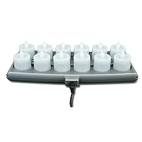 Platinum+™ Flameless Rechargeable Set: (12) Candlelight LED Candles, (1) Charging Tray, (1) Power Supply