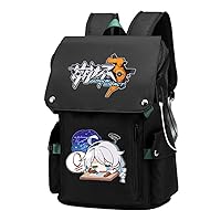 Honkai Impact 3 Game Cosplay 15.6 Inch Laptop Backpack Rucksack with USB Charging Port and Headphone Jack Green / 4