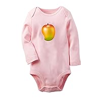 Fruit Pear Mango Cute Novelty Rompers, Newborn Baby Bodysuits, Infant Jumpsuits Graphic Outfits, Long Sleeves Clothes