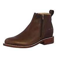 Mens #155 Brown Chelsea Ankle Boots Western Wear Leather Round Toe