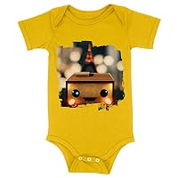 Cute Character Baby Jersey Bodysuit - Cute Robot Baby Bodysuit - Illustration Baby One-Piece