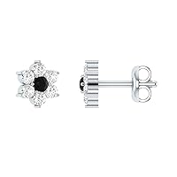 0.18 cttw 14K White Gold DGLA Certified Diamond and Spinel Stud Earrings HI-SI