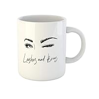 Coffee Mug Blue of Beautiful Eyelashes and Eyebrows for the Beauty 11 Oz Ceramic Tea Cup Mugs Best Gift Or Souvenir For Family Friends Coworkers