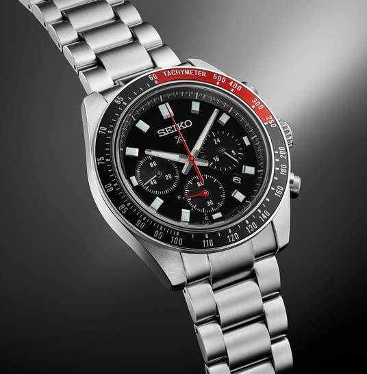 Seiko Prospex Speedtimer SSC915 Solar Chronograph, Black dial with Sunray Finish and red Accents