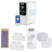 OasisMist Smart Cool and Warm Mist Humidifiers & 10-Pack Top Fill Humidifier Replacement Filters & Humidifier Replacement Filters 10-Pack, Mineral Absorption Pad