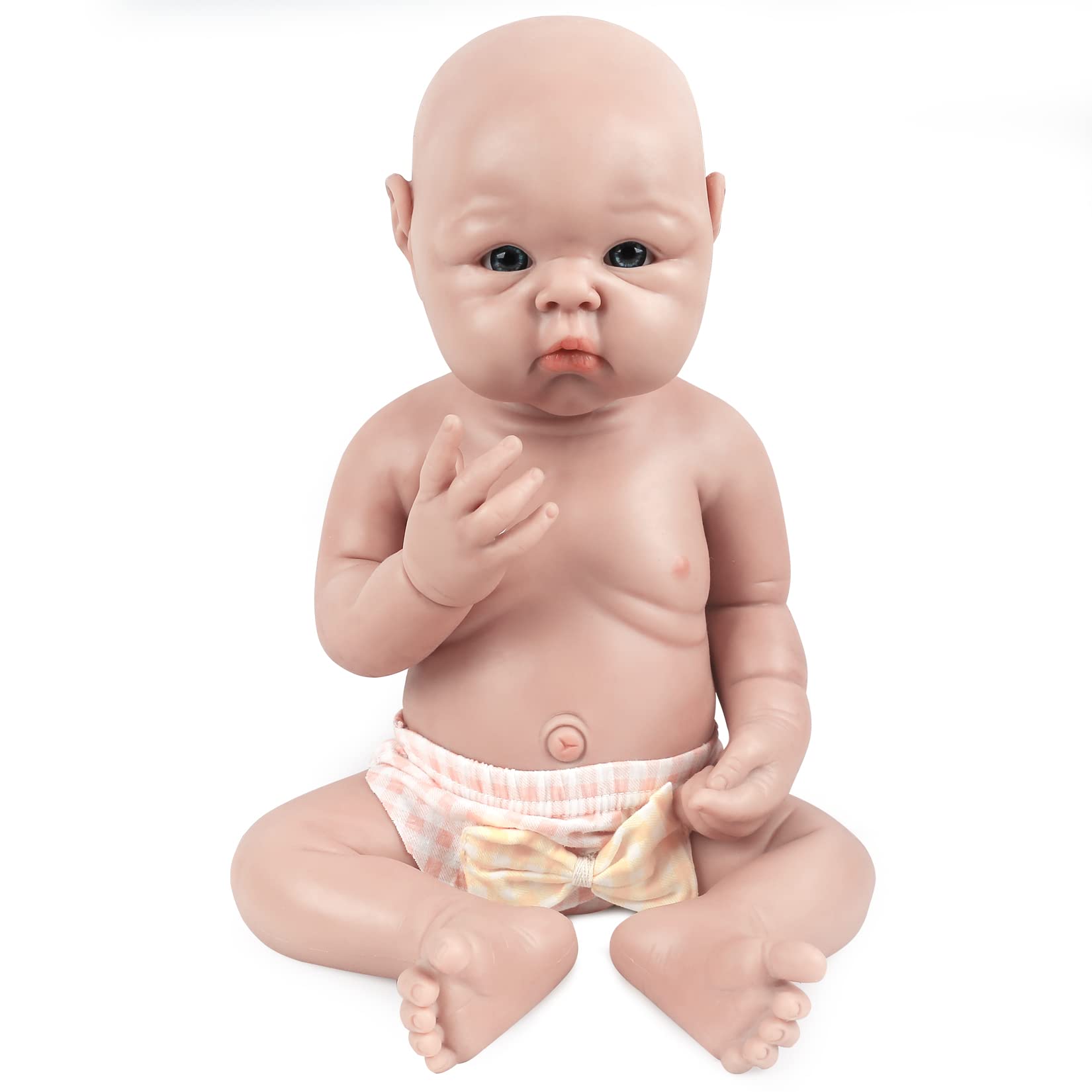 Vollence 19 inch Full Silicone Baby Doll,Not Vinyl Material Dolls,Reborn Baby Doll,Realistic Real Baby Doll,Lifelike Baby Dolls - Girl
