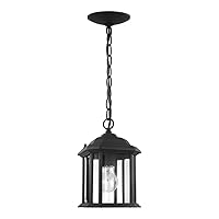 Sea Gull Lighting 60029-12 Kent Outdoor Semi-Flush Mount Convertible Pendant Outside Fixture, One - Light, Black