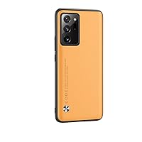 Fashion Light and Thin PU Leather Skin-Friendly Phone Case for Samsung Galaxy S22 S21 S20 S10 Ultra Plus FE 5G 4G, Lens Protection Pop Back Cover(Yellow,S10 Plus)