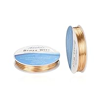 Adabele 124 Feet (38 Meters) Premium Tarnish Resistant Jewelry Making Wire (Wire - 0.6mm/22 Gauge) Light KC Gold Plated Brass for Jewelry Crafting Making BF286-6