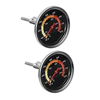 BESTOYARD 2pcs Thermometer BBQ Grill Kitchen Temperature Tester Cooking Temperature Meter Temperature Gauge Temperature Indicator Barbecue Temperature Probe Stainless Steel Turkey Oven