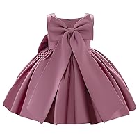 Flower Girl Bowknot Tutu Dress for Kids Baby Princess Wedding Bridesmaid Birthday Party Pageant Baptism Dresses 6M-10T