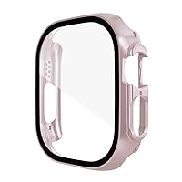 KGFCE Glass PC Case for Apple Watch Ultra 49mm Series 8 SE 2022 Protective Frame Bumper Watch Cover for iWatch 8 41mm 45mm 40 44mm Case (Color: Rose Gold, Size: iWatch SE 2022 40mm)