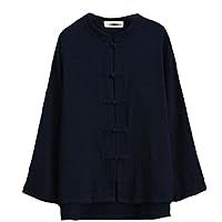 Traditional Chinese Blouse Shirt Tops Women Mandarin Collar Oriental Linen Shirt Blouse Female Cheongsam Top