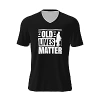 Old Lives Matter T-Shirts Mens Casual Football Jersey V-Neck Short Sleeve Shirt