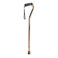 Medline Offset Handle Canes with Comfortable Foam Grip, Bronze, Lightweight Aluminum - Designed for Enhanced Mobility Support and Stability, 6 Count