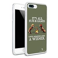 It's All Fun and Games Until Someone Loses a Wiener Dachshund Dogs Protective Slim Fit Hybrid Rubber Bumper Case Fits Apple iPhone 8, 8 Plus, X, 11, 11 Pro,11 Pro Max