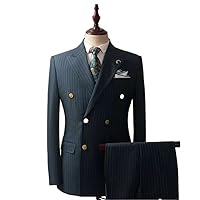 Suit Suit Male Spring and Wedding Groom Dress Suit Men's Body-Fitting Striped Professional Dress